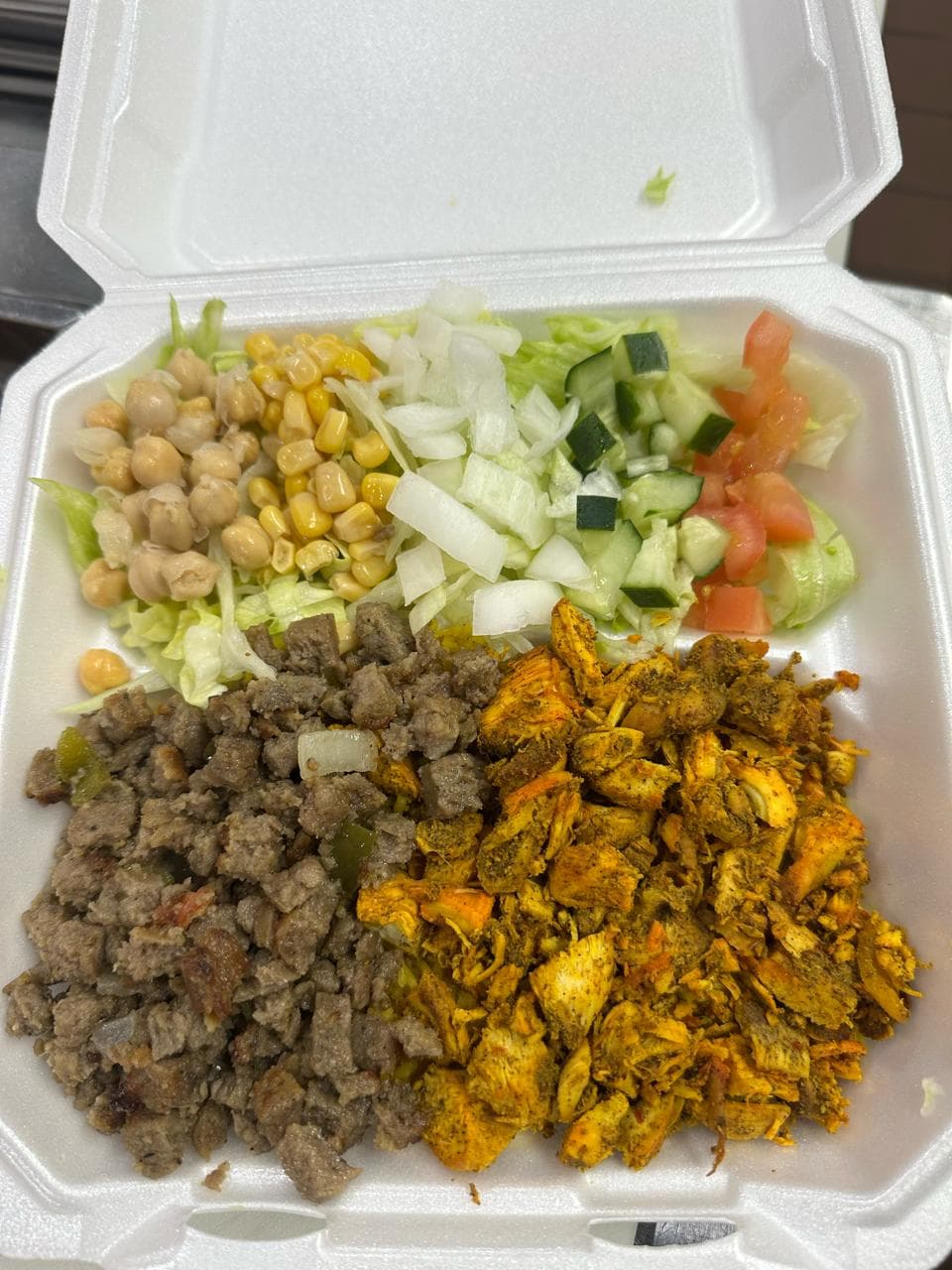 Combo Platter Over Rice (chicken & lamb)